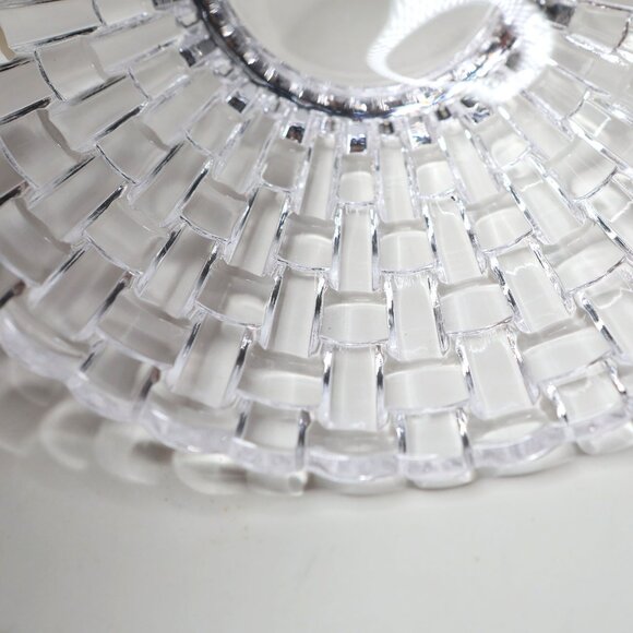 Nachtmann Bossa Nova Crystal Bowl Fine Bavarian Glass Serving Dish Basket Weave - Picture 9 of 10